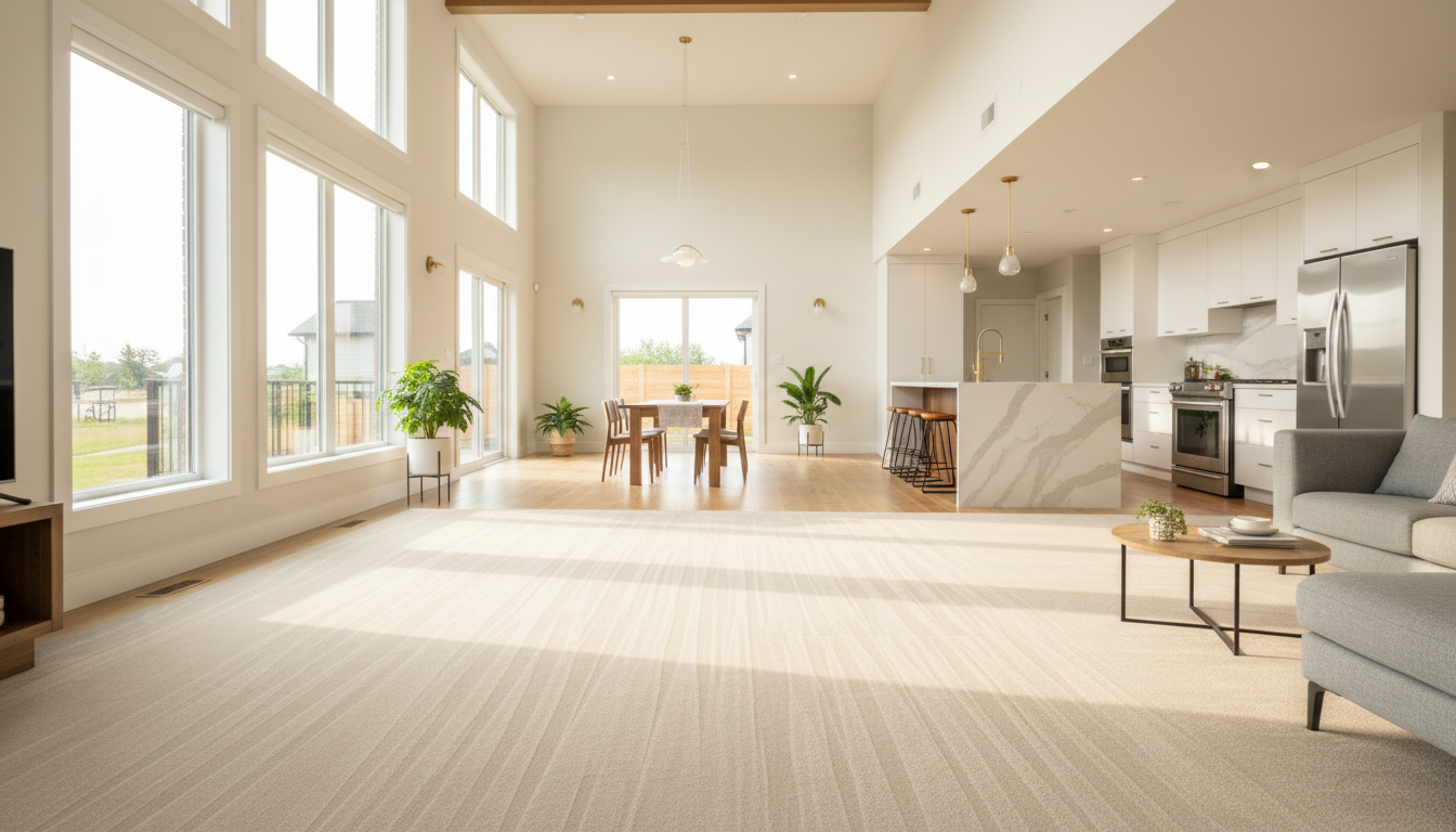 Clean, freshly extracted carpet in a South River home showing restored appearance after professional cleaning