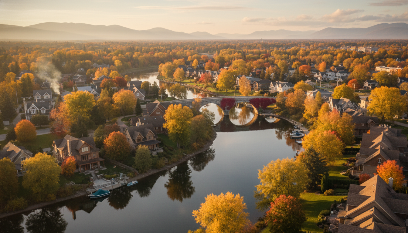 Waterfront residential area near the Mattawa River in Mattawa, Ontario