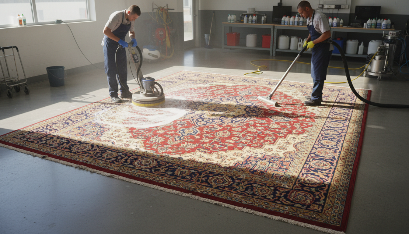 Professional area rug cleaning service for Persian and wool rugs in North Bay